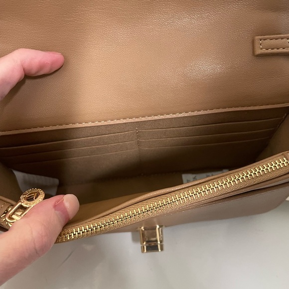 Valentino Orlandi Brown Quilted Chain Bag with Card Space Inside NWT - Picture 3 of 6